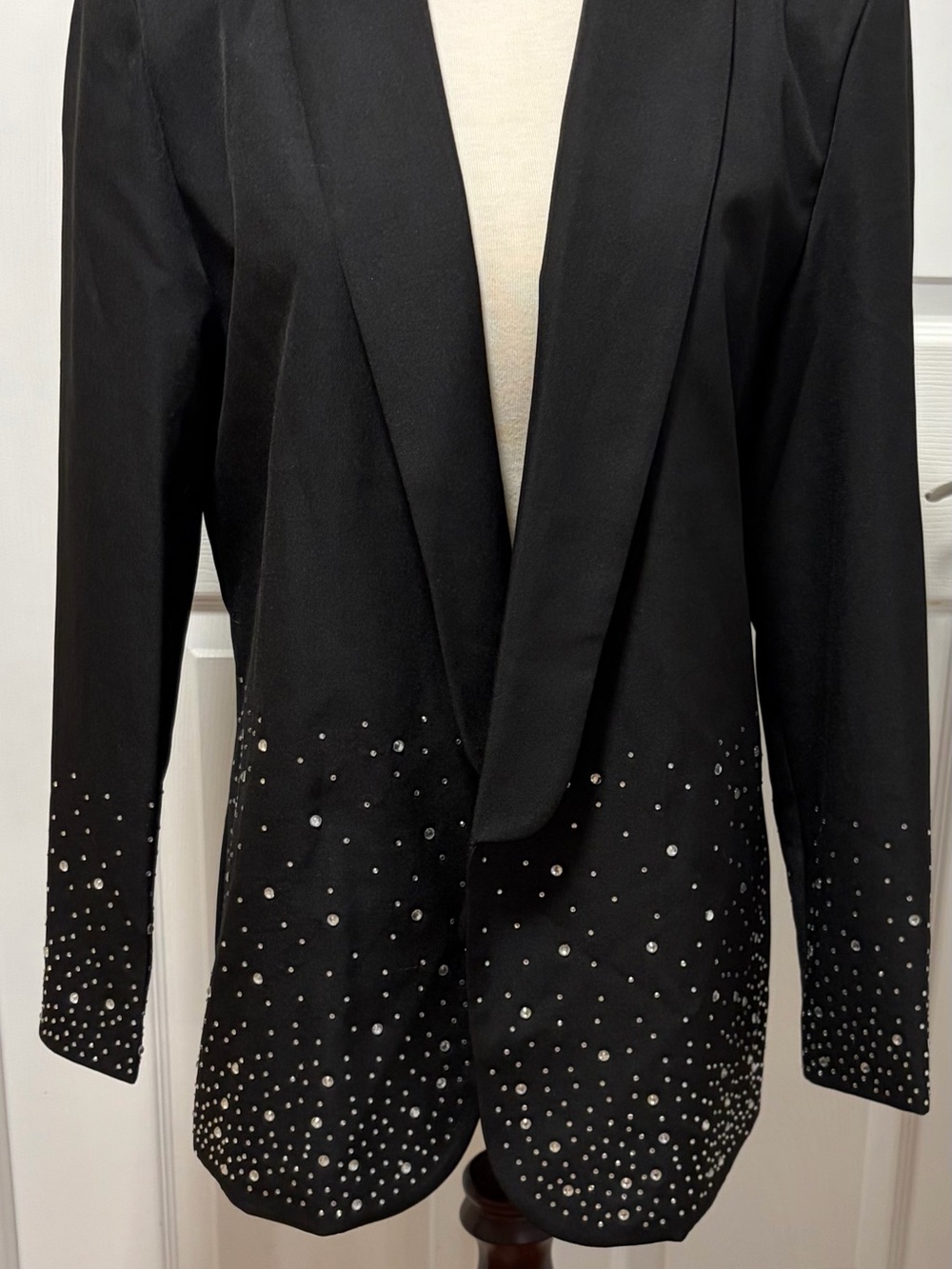Black Crystal-Embellished Women's Blazer